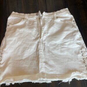 White Jean Skirt
